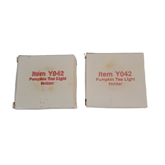 Pumkin Tea Light Holders Tabletop Metal With Tea Lights & Box Set Of 2 NOB - Picture 10 of 10